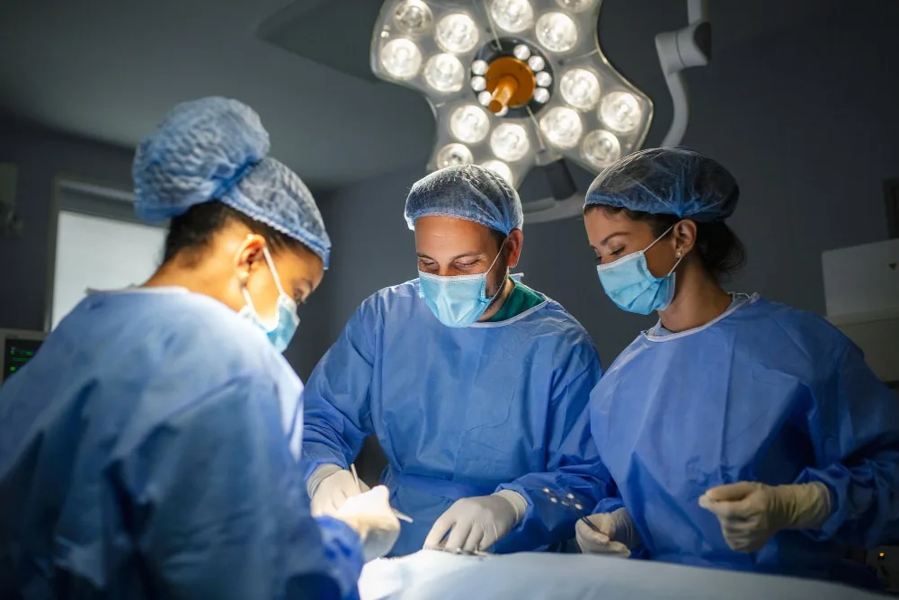 Surgeon performing surgery